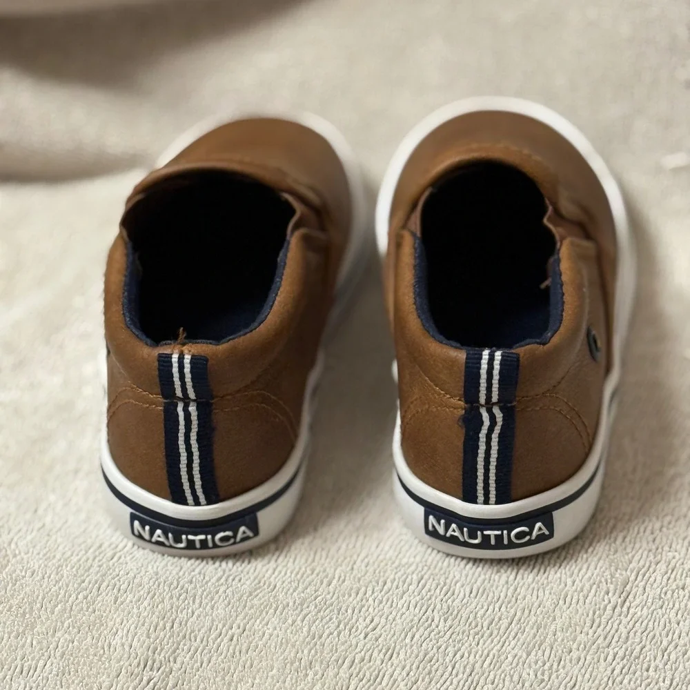 Nautica Kids‎ Brown Slip On Loafers Shoes Casual Comfort Toddler Size 7